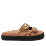 Carmela Δερμάτινα Flatforms κάμελ 162401
