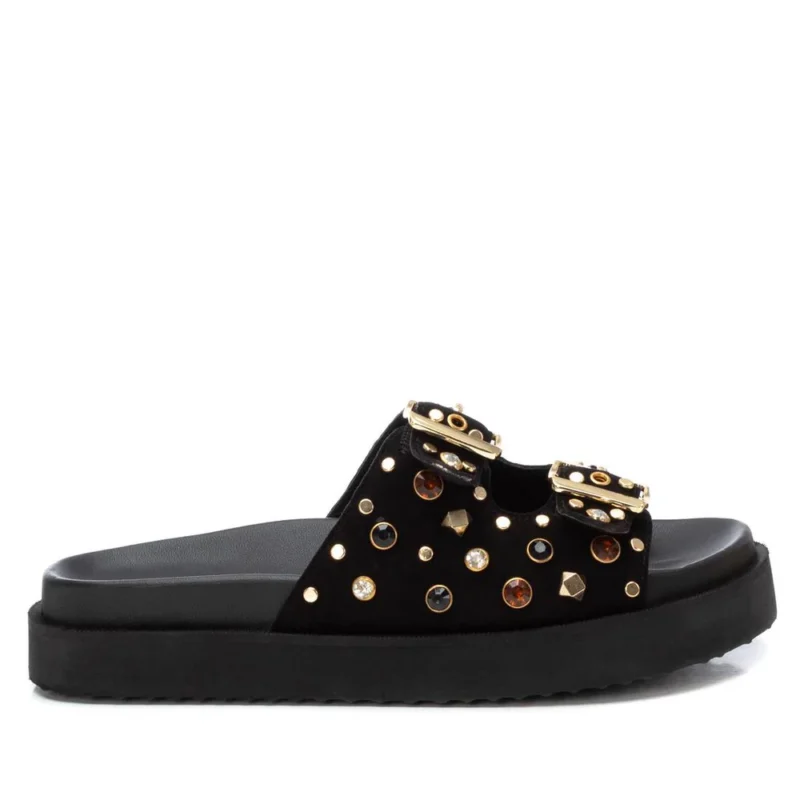 Carmela Δερμάτινα Flatforms μαύρο 162401