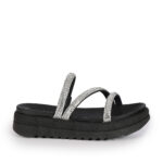 Pegada Γυναικεία Flatform Sandals Cristal μαύρο/ασημί 234454