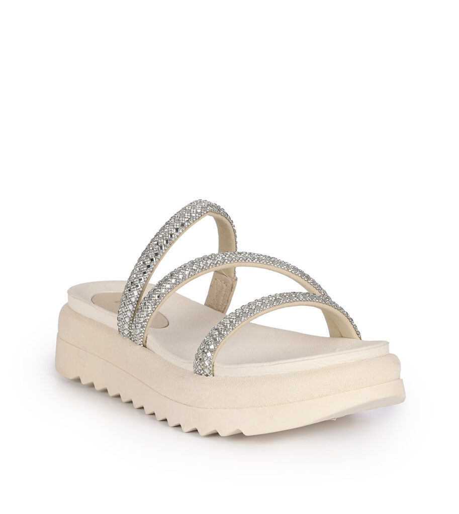Pegada Γυναικεία Flatform Sandals Cristal πάγου/ασημί 234454
