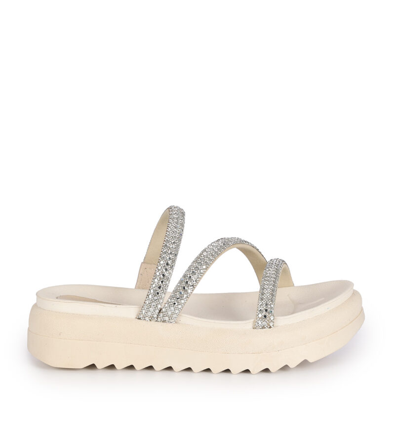 Pegada Γυναικεία Flatform Sandals Cristal πάγου/ασημί 234454