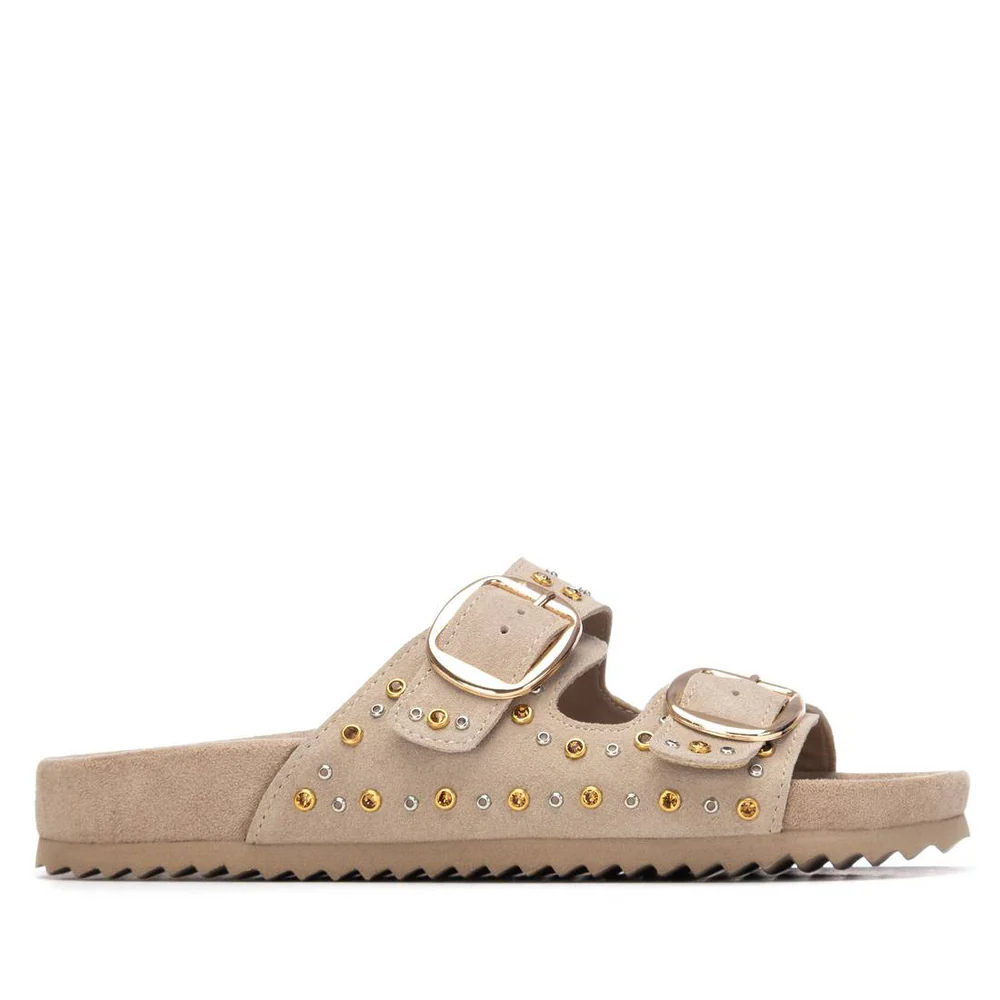 Xti Γυναικεία Σανδάλια Suede μπέζ 145066