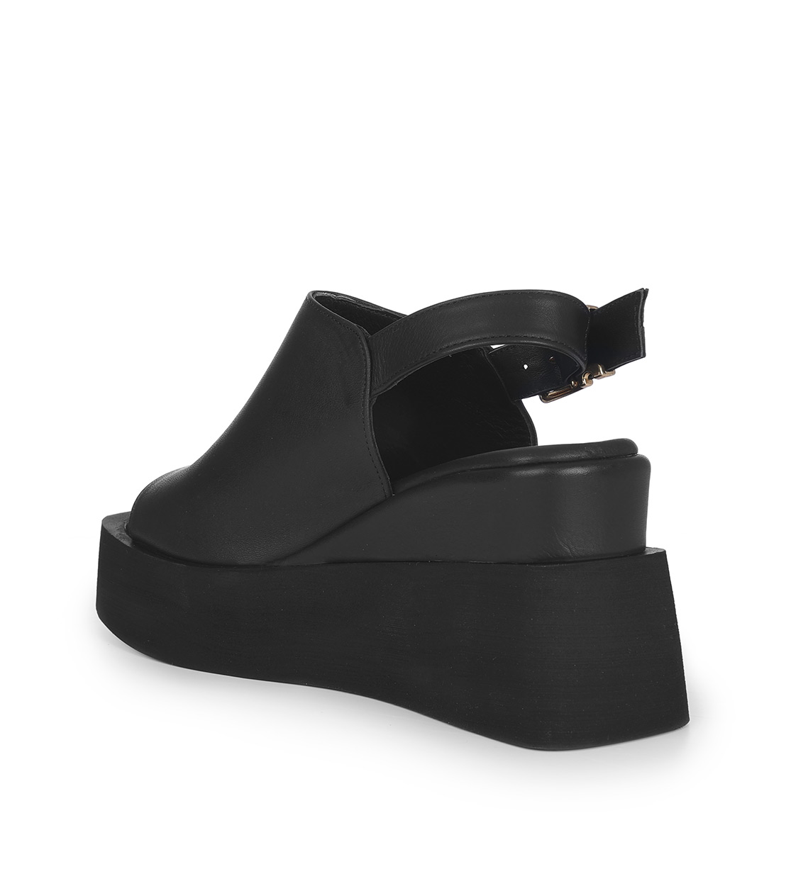 Mago γυναικεία platforms δερμάτινα μαύρο 13826718