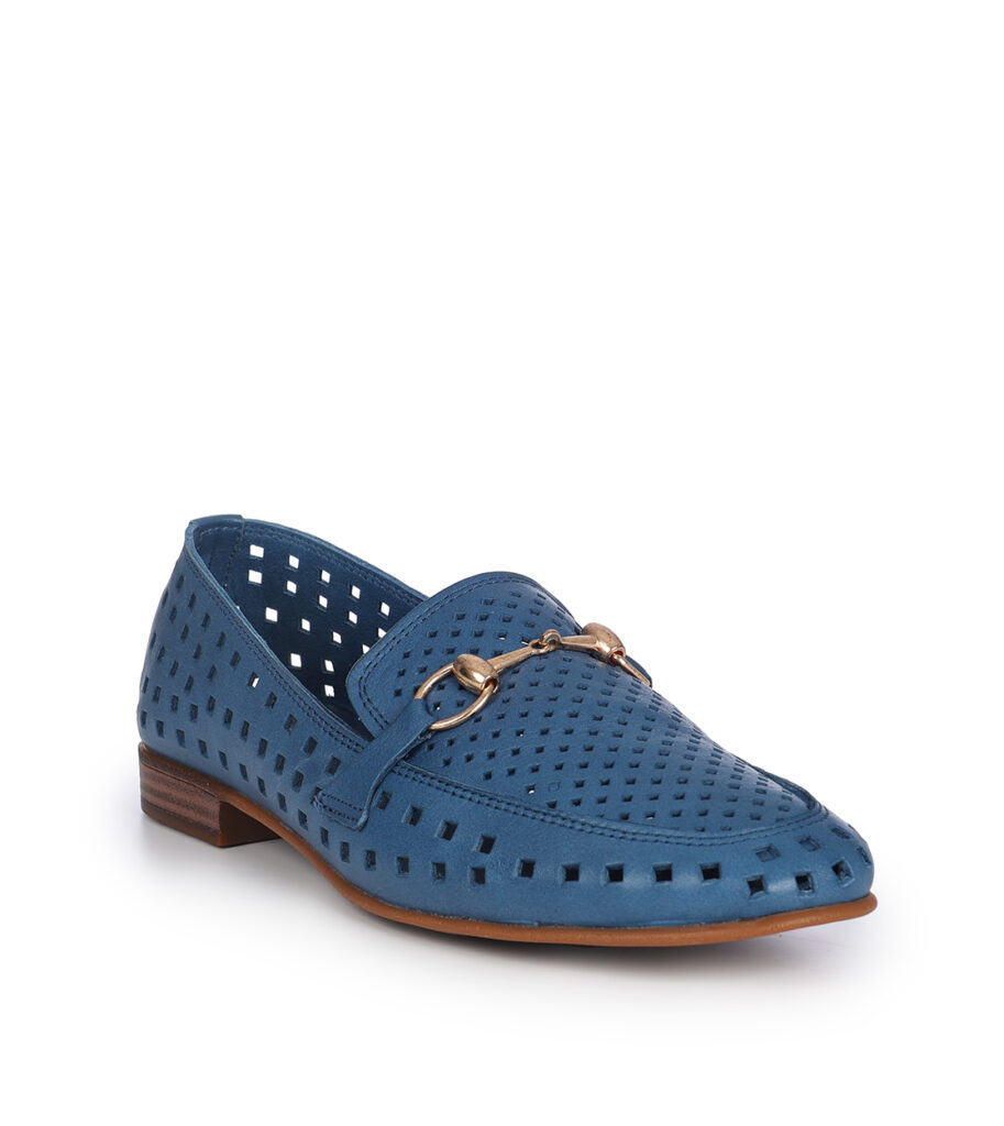 Mago γυναικεία loafers δερμάτινα μπλέ 1381766