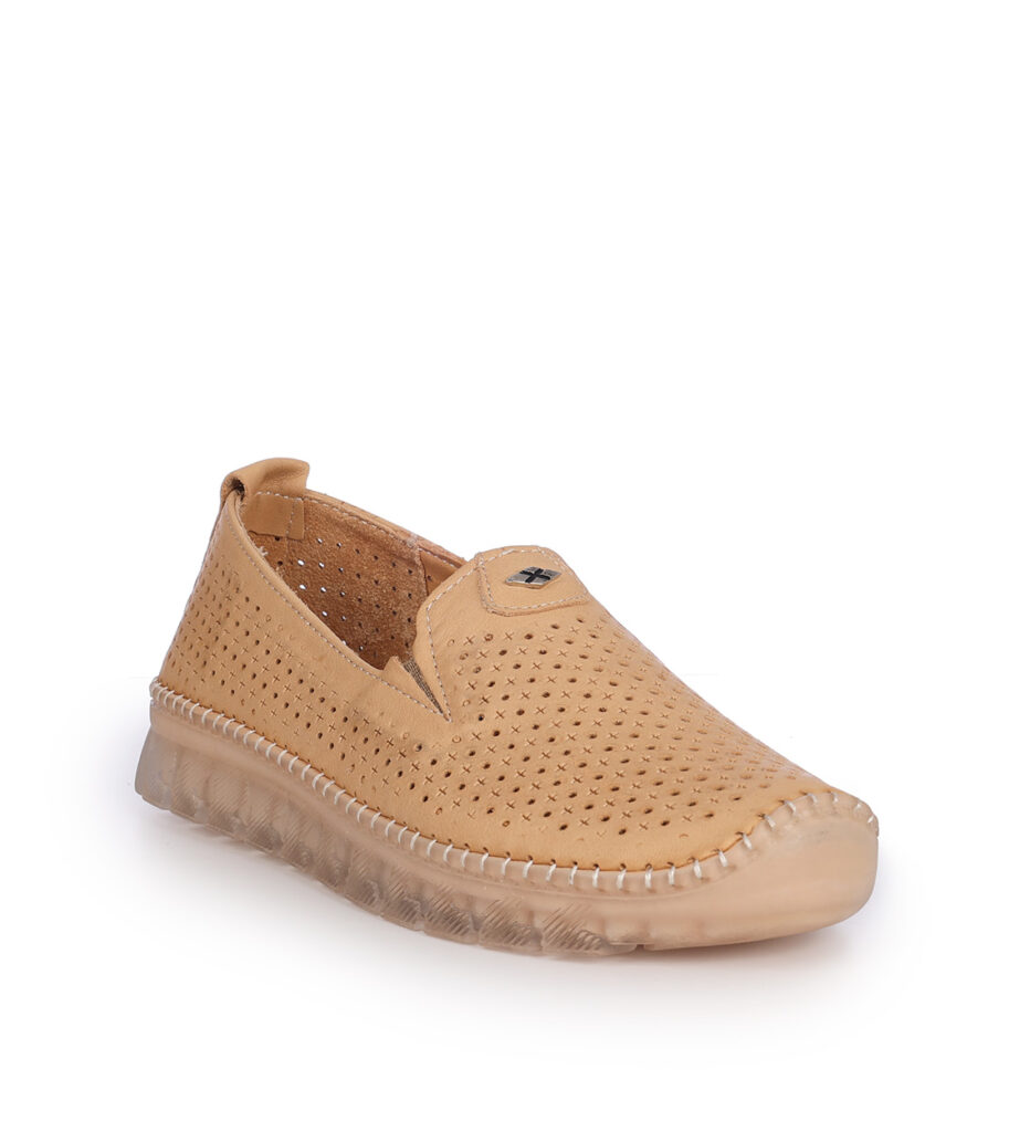 Mago γυναικεία loafers δερμάτινα μπέζ 016707
