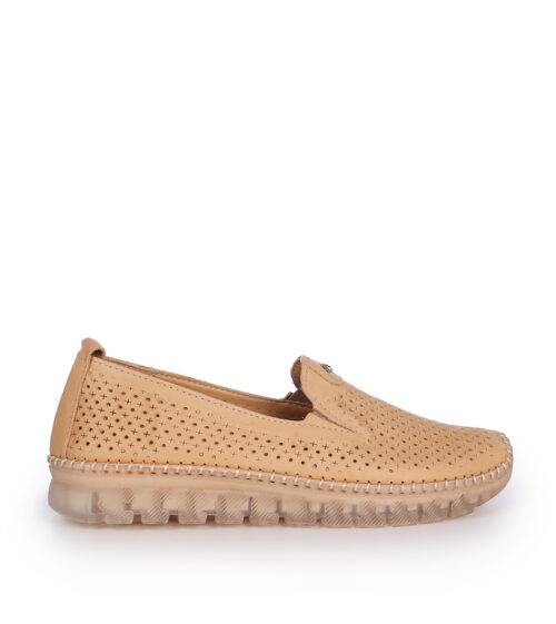 Mago γυναικεία loafers δερμάτινα μπέζ 016707