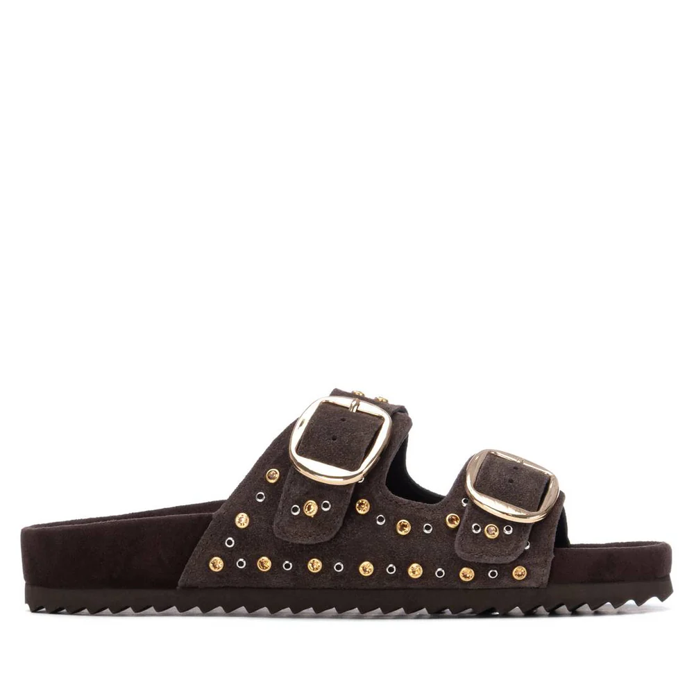 Xti Γυναικεία Σανδάλια Suede καφέ 145066