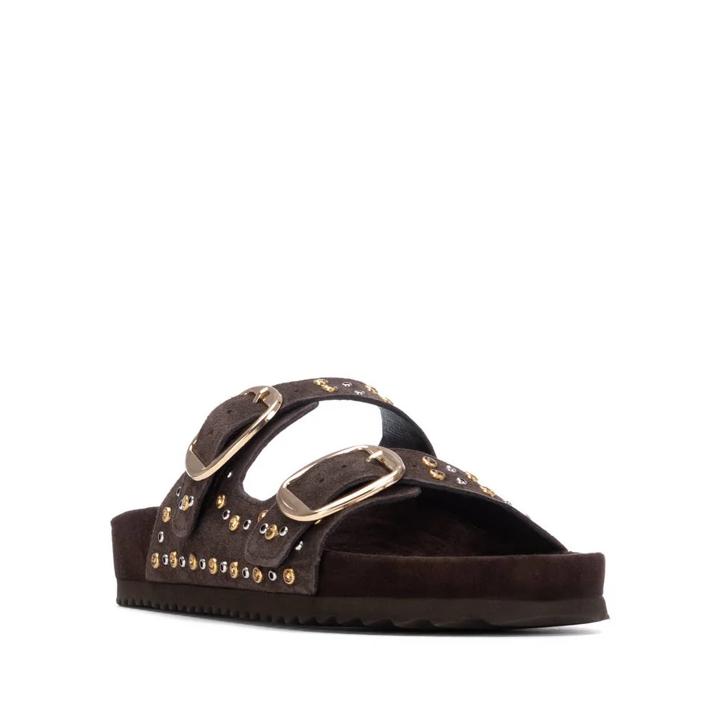 Xti Γυναικεία Σανδάλια Suede καφέ 145066