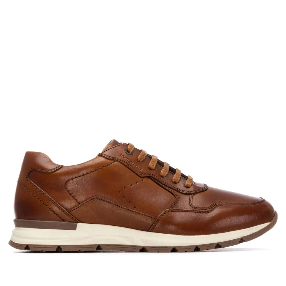 Londons Life Ανδρικά Δερμάτινα Sneakers κάμελ 163904