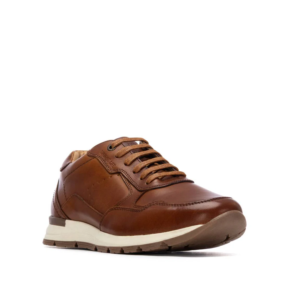 Londons Life Ανδρικά Δερμάτινα Sneakers κάμελ 163904